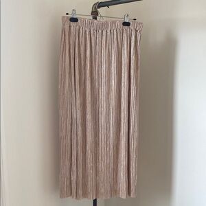 Elegant Champagne Pleated Skirt